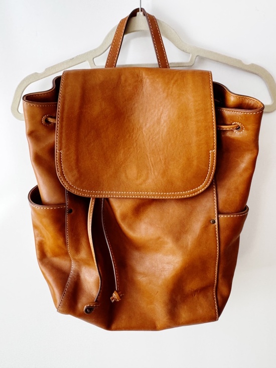 Frye Olivia leather backpack in brown main image 5